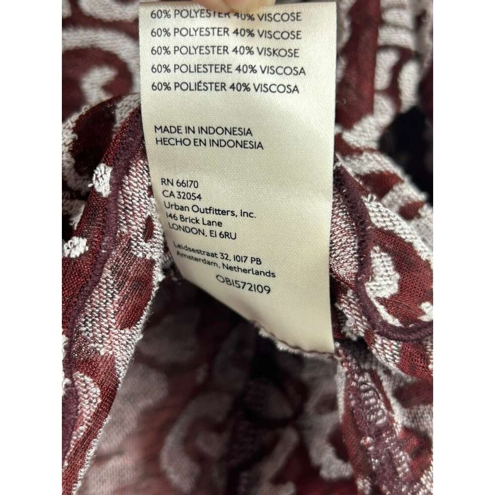 By Anthropologie Women's S Jacquard Cropped Long Sleeve Blouse - Picture 15 of 15